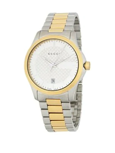 Shop Gucci Stainless Steel Bracelet Watch In Silver Gold