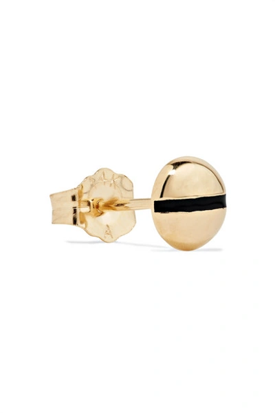 Shop Alison Lou Tiny Nail 14-karat Gold And Enamel Earring