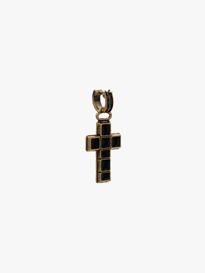Shop Gucci Earrings With Cross Pendant In Gold