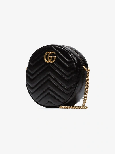 Shop Gucci Gg Marmont Mini Shoulder Bag In Black