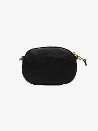 Shop Moschino Black Logo Leather Camera Bag