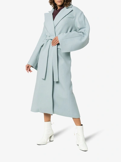 Shop Materiel Matériel Long Belted Coat In Blue