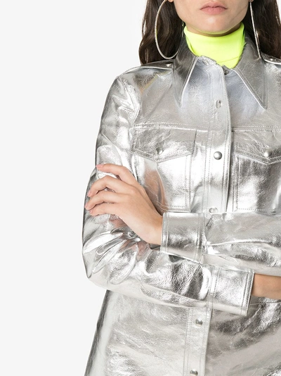 Shop Calvin Klein 205w39nyc Metallic Shirt Mini-dress