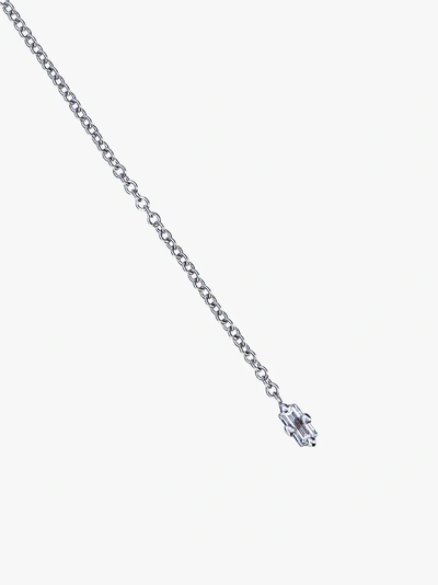 Shop Lizzie Mandler Fine Jewelry 18k White Gold Floating Lariat Necklace In Metallic