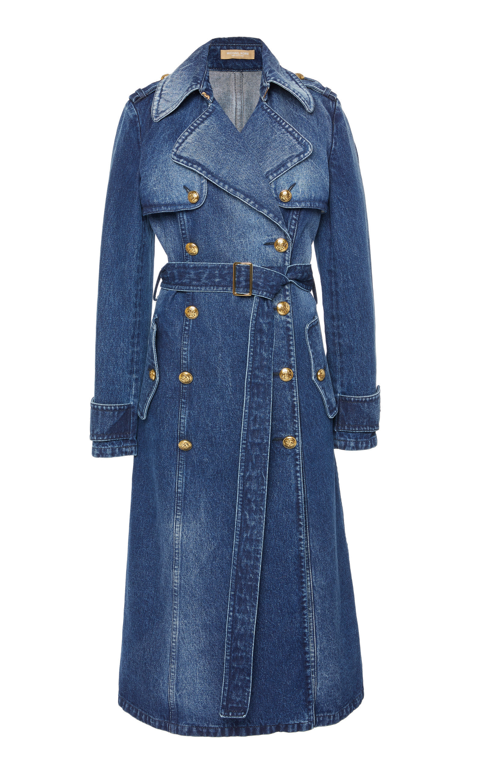 michael kors blue trench coat