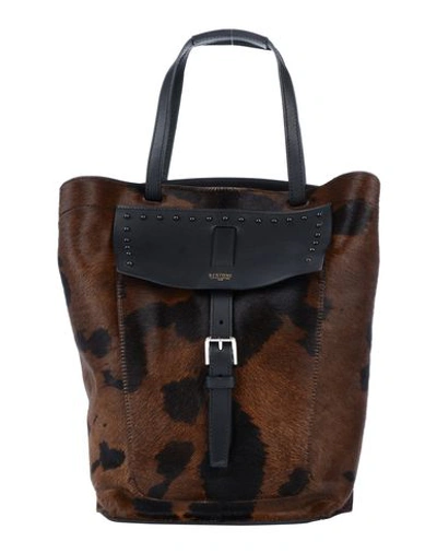 Shop Bertoni 1949 Handbag In Dark Brown