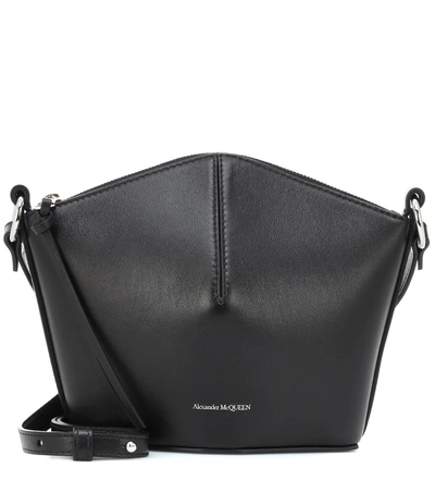 Shop Alexander Mcqueen Leather Shoulder Bag In Black
