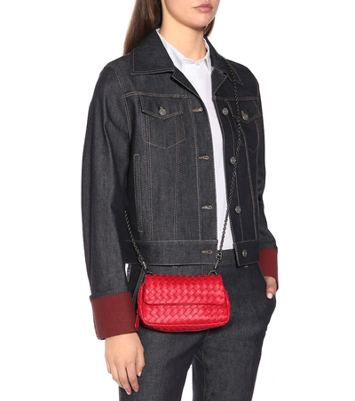 Shop Bottega Veneta Mini Messenger Leather Shoulder Bag In Red
