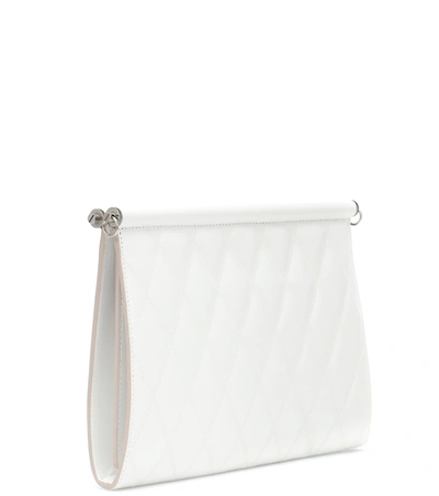 Shop Givenchy Gem Medium Quilted Leather Clutch In White