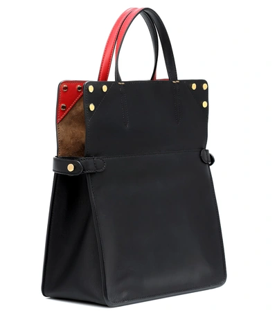 Shop Fendi Small Flip Leather Shoulder Bag In Black