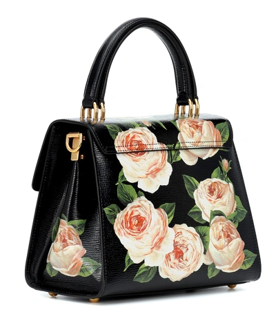 Shop Dolce & Gabbana Welcome Medium Leather Shoulder Bag In Black