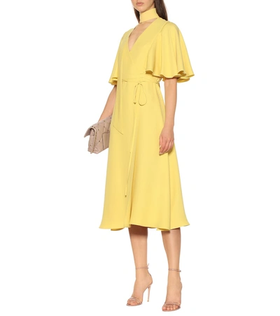 Shop Valentino Silk Crêpe Dress In Yellow