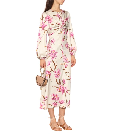 Shop Zimmermann Floral Stretch Silk Dress In Multicoloured