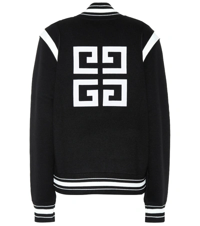 Shop Givenchy Knitted Wool Varsity Jacket In Black