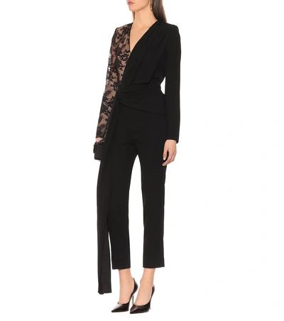 Shop Givenchy Lace And Cotton-blend Jumpsuit In Black