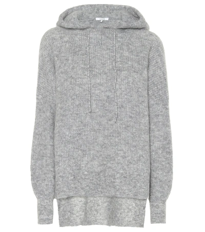 Shop Ganni Mohair And Wool Hoodie In Grey