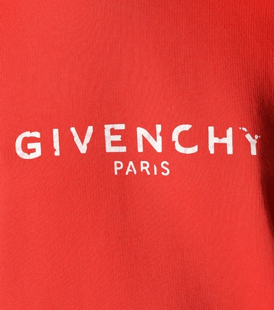 Shop Givenchy Printed Cotton Hoodie In Red