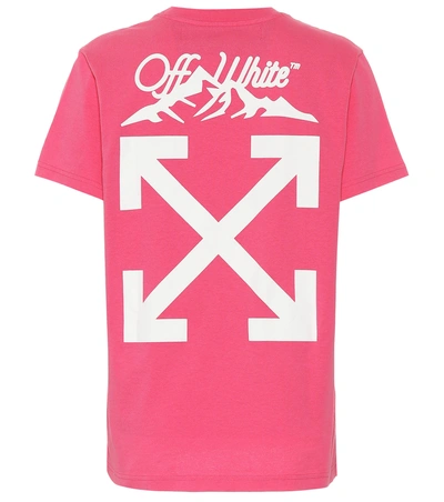 Shop Off-white Printed Cotton T-shirt In Pink