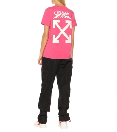 Shop Off-white Printed Cotton T-shirt In Pink