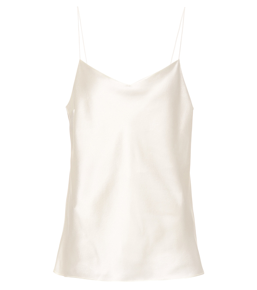 white satin tank top