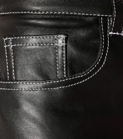 Shop Mm6 Maison Margiela Leather Pants In Black