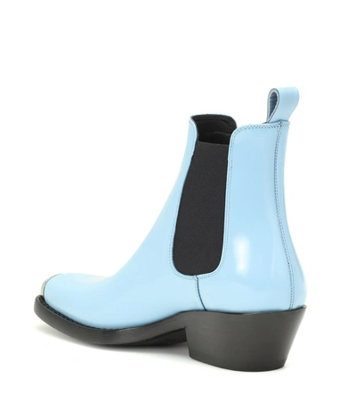 Shop Calvin Klein 205w39nyc Western Claire Leather Ankle Boots In Blue