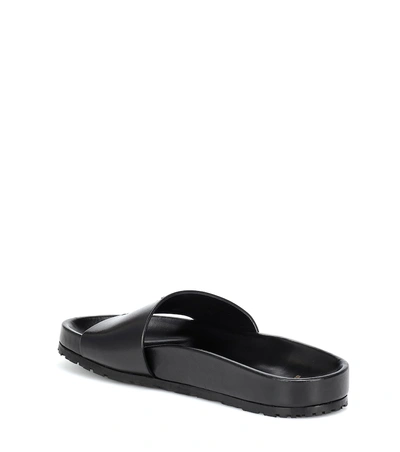 Shop Saint Laurent Jimmy Leather Slides In Black