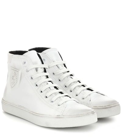 Shop Saint Laurent Bedford Leather High-top Sneakers In Yellow