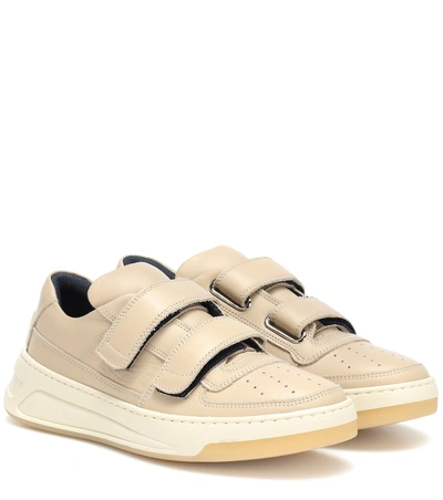 Shop Acne Studios Steffey Leather Sneakers In Beige