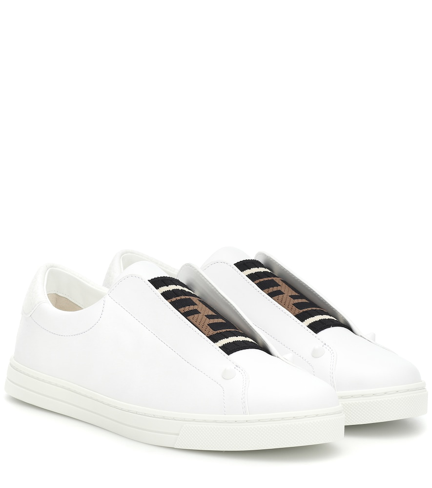 fendi white slip on sneakers