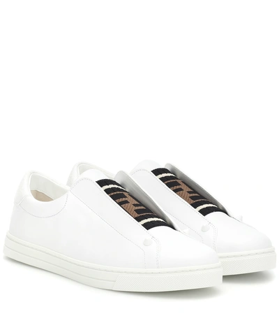 Fendi Rockoclick Knit Logo Slip-on Sneaker In White | ModeSens