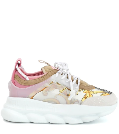 Shop Versace Chain Reaction Sneakers In Multicoloured