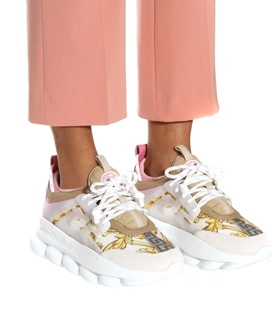 Shop Versace Chain Reaction Sneakers In Multicoloured