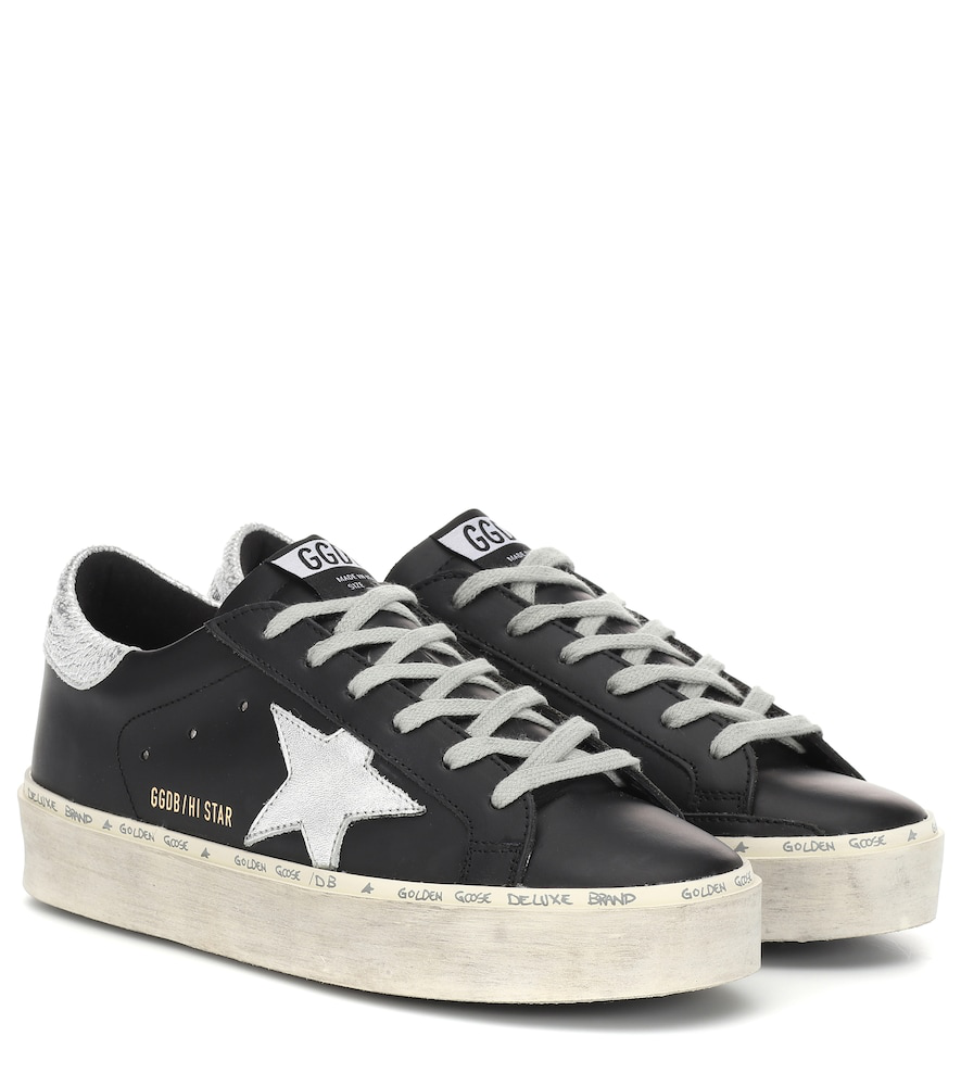 golden goose black platform sneakers