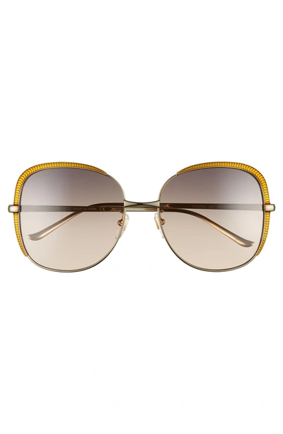 Shop Gucci 58mm Gradient Sunglasses - Gold/ Pink/ Grey Gradient