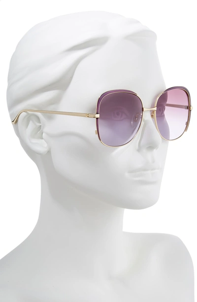 Shop Gucci 58mm Gradient Sunglasses - Gold/ Purple/ Dark Gradient