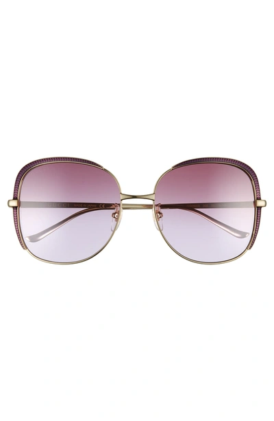 Shop Gucci 58mm Gradient Sunglasses - Gold/ Purple/ Dark Gradient