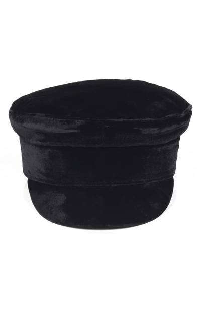 Shop Lack Of Color Velveteen Cap - Black
