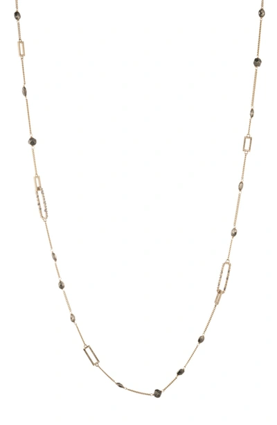 Shop Alexis Bittar Essentials Long Strand Necklace In Crystal/ Gold