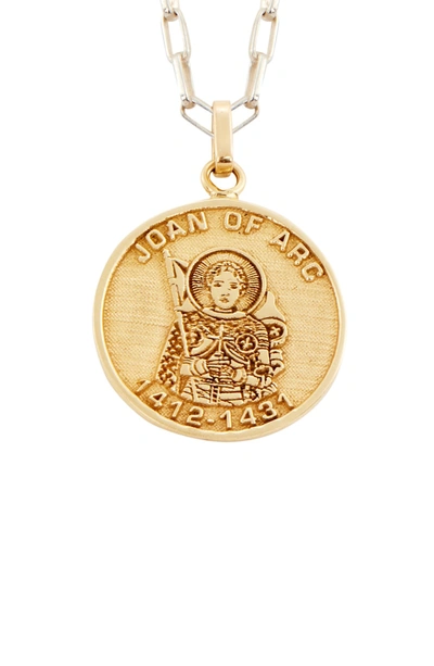 Shop Loren Stewart Joan Of Arc Pendant Necklace In Gold/ Silver