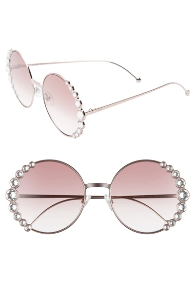 Shop Fendi 58mm Round Sunglasses In Pink