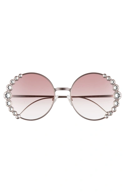 Shop Fendi 58mm Round Sunglasses In Pink