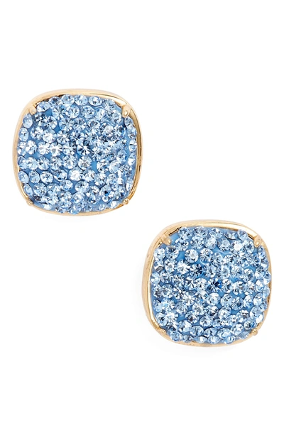 Shop Kate Spade Pave Small Square Stud Earrings In Lghtspphre