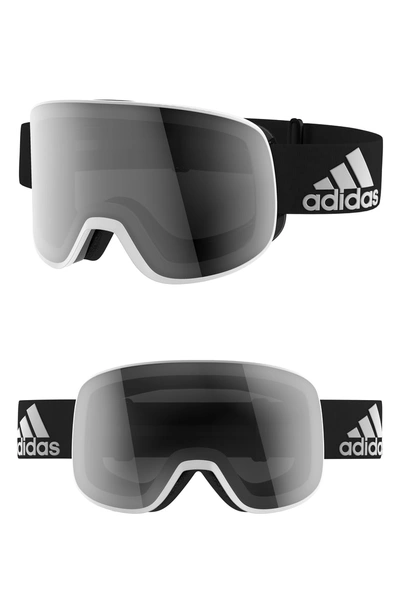 Shop Adidas Originals Progressor C Mirrored Spherical Snowsports Goggles - White Black Matte/ Black