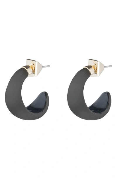 Shop Alexis Bittar Huggie Hoop Earrings In Black