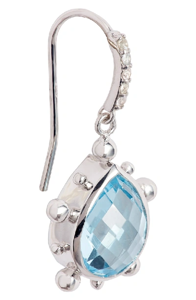 Shop Anzie Dew Drop Semiprecious Stone Earrings In Blue Topaz