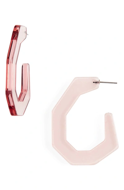 Shop Rachel Comey Baby Factor Hoop Earrings In Clear Pink