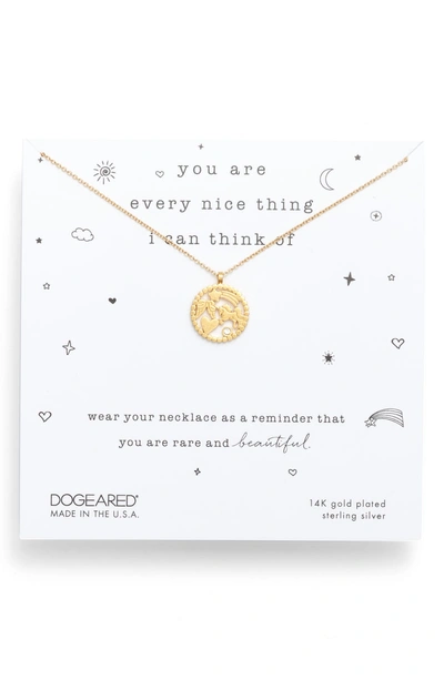 Shop Dogeared You Are Every Nice Thing Magic Pendant Necklace In Gold Dipped