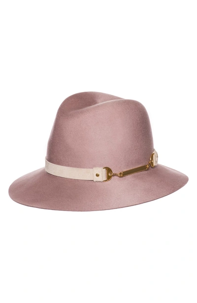 Shop Bijou Van Ness Sunset Boulevard Wool Felt Hat - Pink In Blush