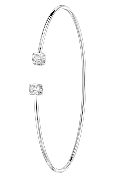 Shop Dinh Van Le Cube Diamant Small 18k Gold Flex Bracelet In White Gold